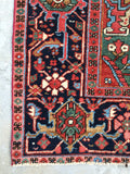 7'9 x 10'6 Antique Heriz Rug - Blue Parakeet Rugs