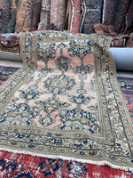 4'5 x 6'5 Antique Persian Malayer Rug #2519 / 4x7 vintage rug - Blue Parakeet Rugs