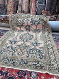 4'5 x 6'5 Antique Persian Malayer Rug #2519 / 4x7 vintage rug - Blue Parakeet Rugs
