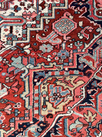 7'8 x 11'1 Antique Heriz rug #2209 / 8x11 Vintage Rug - Blue Parakeet Rugs