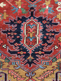 7'9 x 10'6 Antique Heriz Rug - Blue Parakeet Rugs
