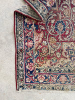 2'11 X 17'9 Antique Skinny 1880s Kerman Runner #1859 / 3x18 Vintage Skinny Runner - Blue Parakeet Rugs