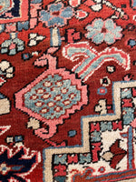7'8 x 11'1 Antique Heriz rug #2209 / 8x11 Vintage Rug - Blue Parakeet Rugs