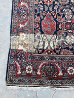 7' x 10'3 Antique Persian Mahal Rug #2521 / 7x10 Vintage rug - Blue Parakeet Rugs