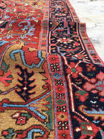 7'9 x 10'6 Antique Heriz Rug - Blue Parakeet Rugs