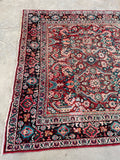 7' x 10'1 Antique Mahal rug #2210 / 7x10 Vintage Rug - Blue Parakeet Rugs