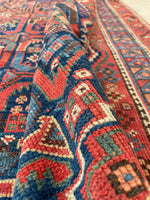 4' x 5'7 Antique Kurdish rug #2033 / 4x6 Vintage Rug - Blue Parakeet Rugs