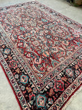 7' x 10'1 Antique Mahal rug #2210 / 7x10 Vintage Rug - Blue Parakeet Rugs