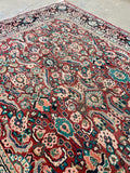 7' x 10'1 Antique Mahal rug #2210 / 7x10 Vintage Rug - Blue Parakeet Rugs