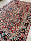 7' x 10'1 Antique Mahal rug #2210 / 7x10 Vintage Rug - Blue Parakeet Rugs