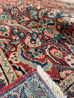 7' x 10'1 Antique Mahal rug #2210 / 7x10 Vintage Rug - Blue Parakeet Rugs