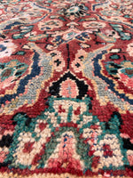 7' x 10'1 Antique Mahal rug #2210 / 7x10 Vintage Rug - Blue Parakeet Rugs