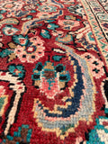 7' x 10'1 Antique Mahal rug #2210 / 7x10 Vintage Rug - Blue Parakeet Rugs