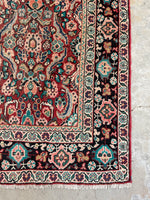 7' x 10'1 Antique Mahal rug #2210 / 7x10 Vintage Rug - Blue Parakeet Rugs