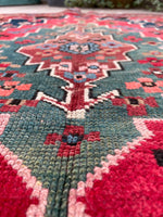 3'3 x 4'2 Antique Lenkoran Caucasian scatter rug #2035 / 3x4 Vintage Rug - Blue Parakeet Rugs