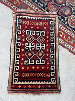 1'6 x 2'6 Antique Turkish Mat #2524/ 2x3 vintage rug - Blue Parakeet Rugs
