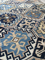 3'8 x 9'1 Caucasian Runner - Blue Parakeet Rugs