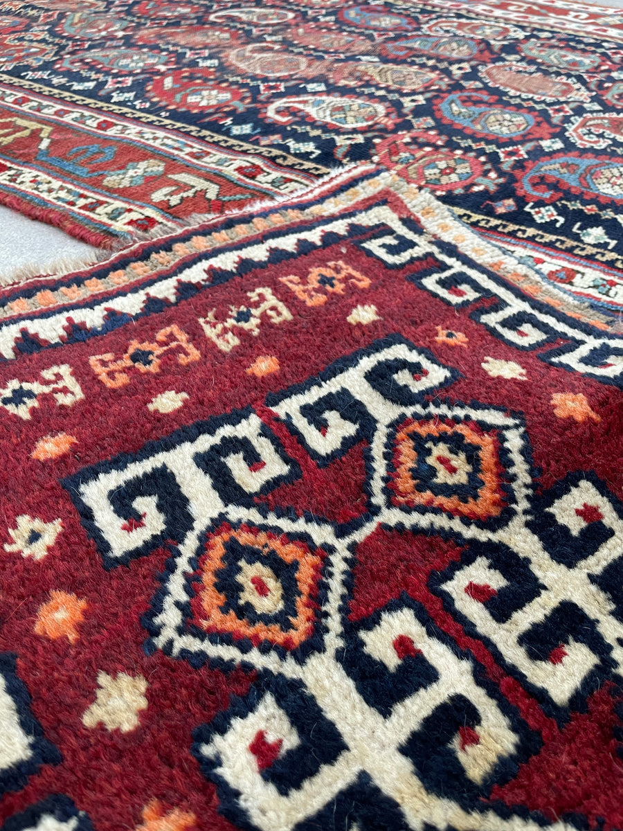 1'6 x 2'6 Antique Turkish Mat #2524/ 2x3 vintage rug – Blue Parakeet Rugs