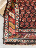 3'3 X 6'3 Antique Persian Rug #1865 / 3x6 Vintage Rug - Blue Parakeet Rugs