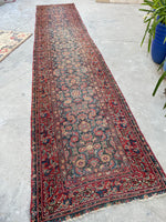 3’5 x 16’6 Antique Persian Malayer Runner #2527 - Blue Parakeet Rugs