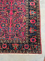 5'4 x 6'10 Antique Full Pile Berry Lilihan rug #2358 - Blue Parakeet Rugs