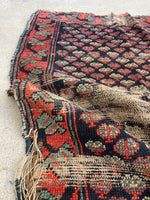 2'6 X 3'9 Battered And Bruised Antique Persian Rug #967 / 3x4 Vintage Rug - Blue Parakeet Rugs