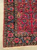5'4 x 6'10 Antique Full Pile Berry Lilihan rug #2358 - Blue Parakeet Rugs