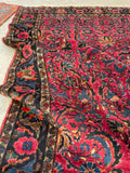 5'4 x 6'10 Antique Full Pile Berry Lilihan rug #2358 - Blue Parakeet Rugs