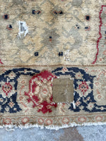 4’9 x 8’3 Antique Battered N Bruised Turkish Rug #591 / 5x8 vintage rug - Blue Parakeet Rugs