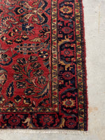 5'1 x 6'3 Antique floral 1920s wool rug #1867 / 5x6 Vintage Rug - Blue Parakeet Rugs