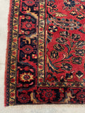 5'1 x 6'3 Antique floral 1920s wool rug #1867 / 5x6 Vintage Rug - Blue Parakeet Rugs