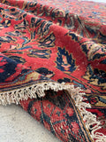 5'1 x 6'3 Antique floral 1920s wool rug #1867 / 5x6 Vintage Rug - Blue Parakeet Rugs