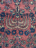 6' x 8'10 Antique Agra rug #2728 / 6x9 Rug - Blue Parakeet Rugs