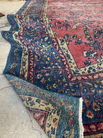 6' x 8'10 Antique Agra rug #2728 / 6x9 Rug - Blue Parakeet Rugs