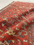 3'4 x 5'9 Worn Antique Persian Malayer Rug #1180 / 3x6 Vintage Rug - Blue Parakeet Rugs