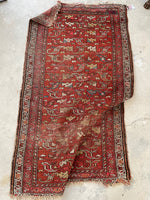 3'4 x 5'9 Worn Antique Persian Malayer Rug #1180 / 3x6 Vintage Rug - Blue Parakeet Rugs