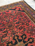 2'8 x 4'1 antique Persian Hamadan rug (#1008) - Blue Parakeet Rugs