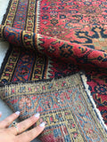 2'8 x 4'1 antique Persian Hamadan rug (#1008) - Blue Parakeet Rugs