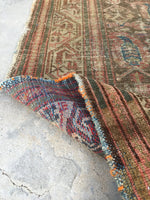 3'4 x 4'9 Antique 19th Century muted rug (#822) - Blue Parakeet Rugs
