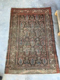 3'4 x 4'9 Antique 19th Century muted rug (#822) - Blue Parakeet Rugs