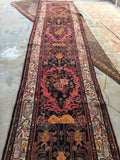 3'4 x 15'8 Antique 1940s tribal Runner (#823) - Blue Parakeet Rugs