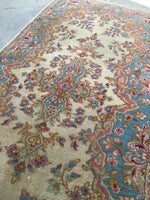 1'10 x 3'8 Antique 1920s Kerman rug (#1010) at Anthropologie - Blue Parakeet Rugs