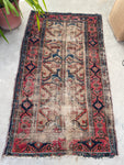 3'5 x 5'9 Worn camel ground Persian rug #2211 / 4x6 Vintage Rug - Blue Parakeet Rugs