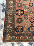 3'9 x 6'4 antique Persian Malayer with floral art - Blue Parakeet Rugs