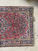2'8 x 4'9 Antique Persian Rug #2731 / 3x5 Vintage Persian Rug - Blue Parakeet Rugs