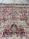 2'10 x 4'2 Antique Kerman Lavar rug #2212 / 3x4 Vintage Rug - Blue Parakeet Rugs