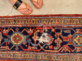 7'10 x 11'1 Antique Persian Heriz Rug #1875ML / 8x11 Vintage Rug / large vintage rug - Blue Parakeet Rugs