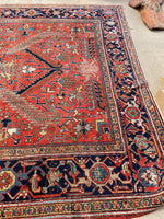 7'10 x 11'1 Antique Persian Heriz Rug #1875ML / 8x11 Vintage Rug / large vintage rug - Blue Parakeet Rugs