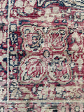 2'10 x 4'2 Antique Kerman Lavar rug #2212 / 3x4 Vintage Rug - Blue Parakeet Rugs