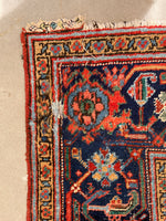 7'10 x 11'1 Antique Persian Heriz Rug #1875ML / 8x11 Vintage Rug / large vintage rug - Blue Parakeet Rugs